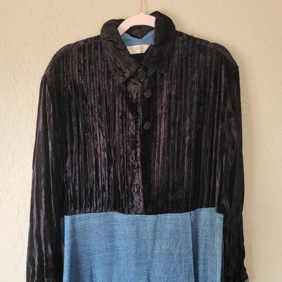 726 West Black and Denim Dress - Picture 5 of 6